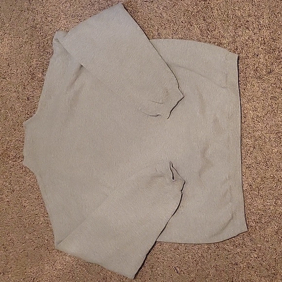 Light grey Santee hvywt turtle neck half zip up sweatershirt men's size XL - Picture 3 of 3